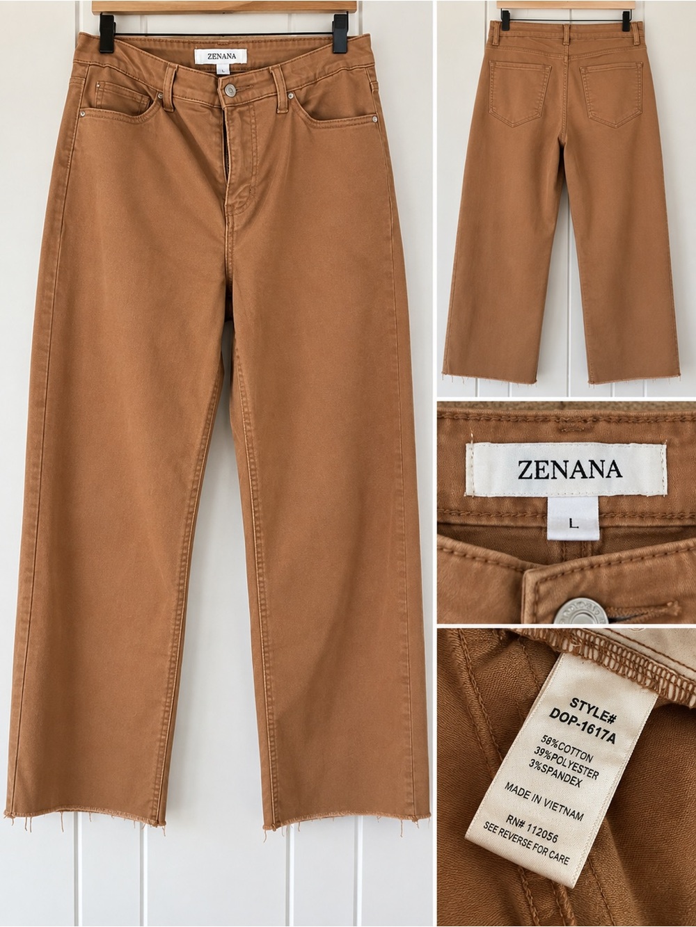 Zenana Outfitters Cropped Jeans in Caramel